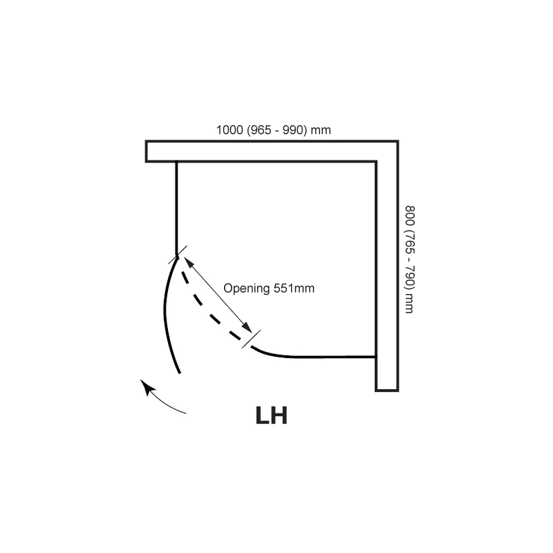April Prestige2 1000x800mm Offset Quadrant Enclosure Left Hand - Image 2