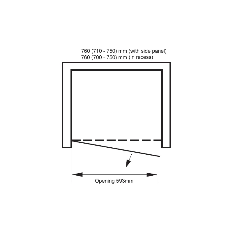 April Identiti2 760mm Hinged Semi-Frameless Shower Door - Image 2