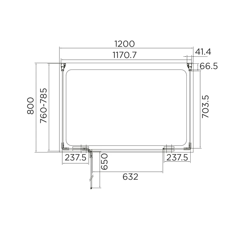 Aquadart Inline Hinged Door 3 Sided Enclosure 1200x800mm - Image 2