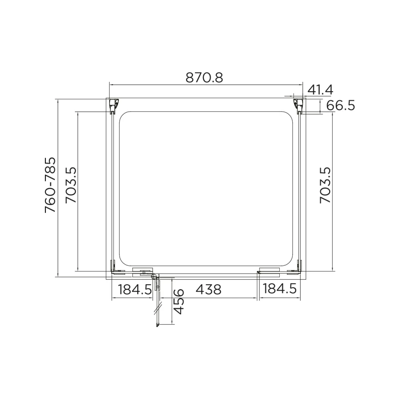 Aquadart Inline Hinged Door 3 Sided Enclosure 900x800mm - Image 2