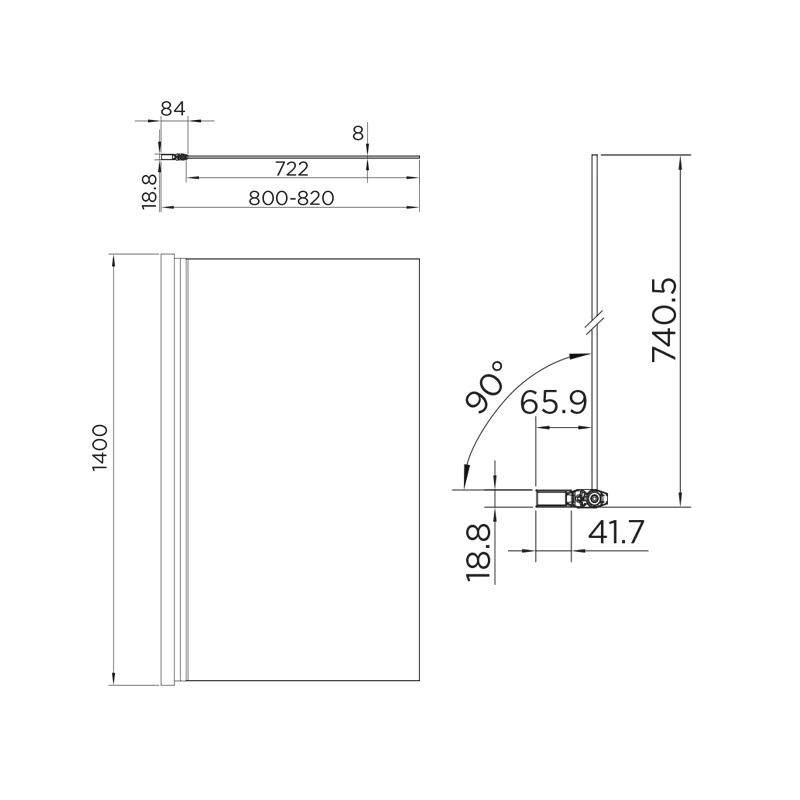 Aquadart Venturi 8 Bath Screen Square Edge - Image 2