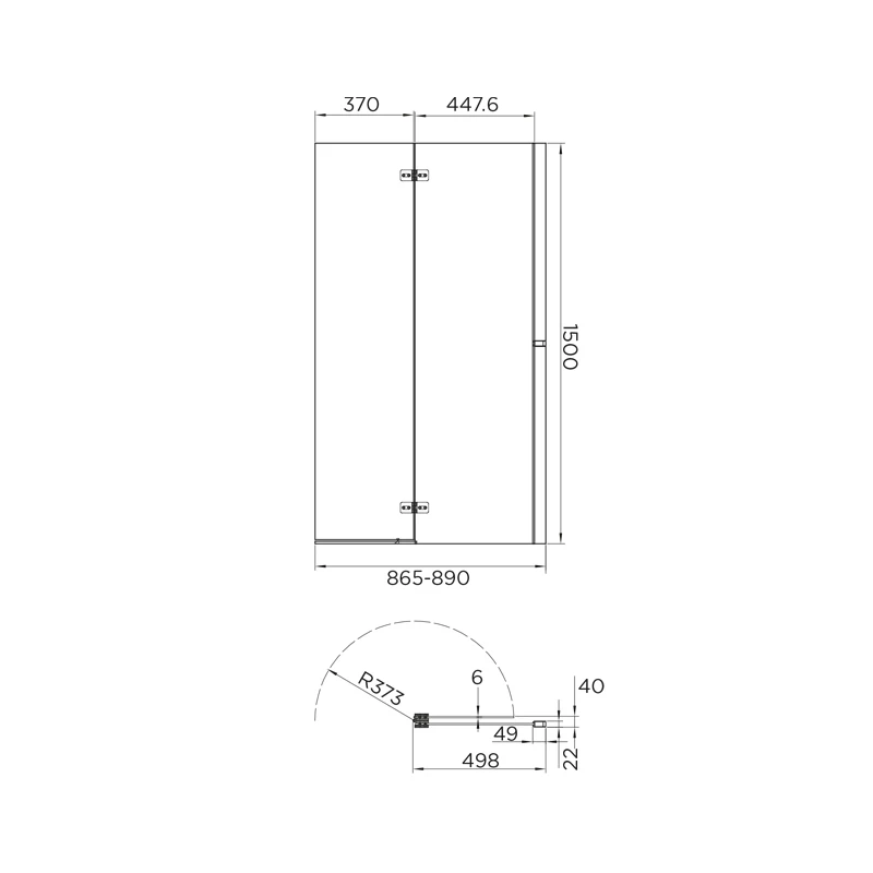 Aquadart Venturi 6 Hinged Bath Screen Black Right Hand - Image 2