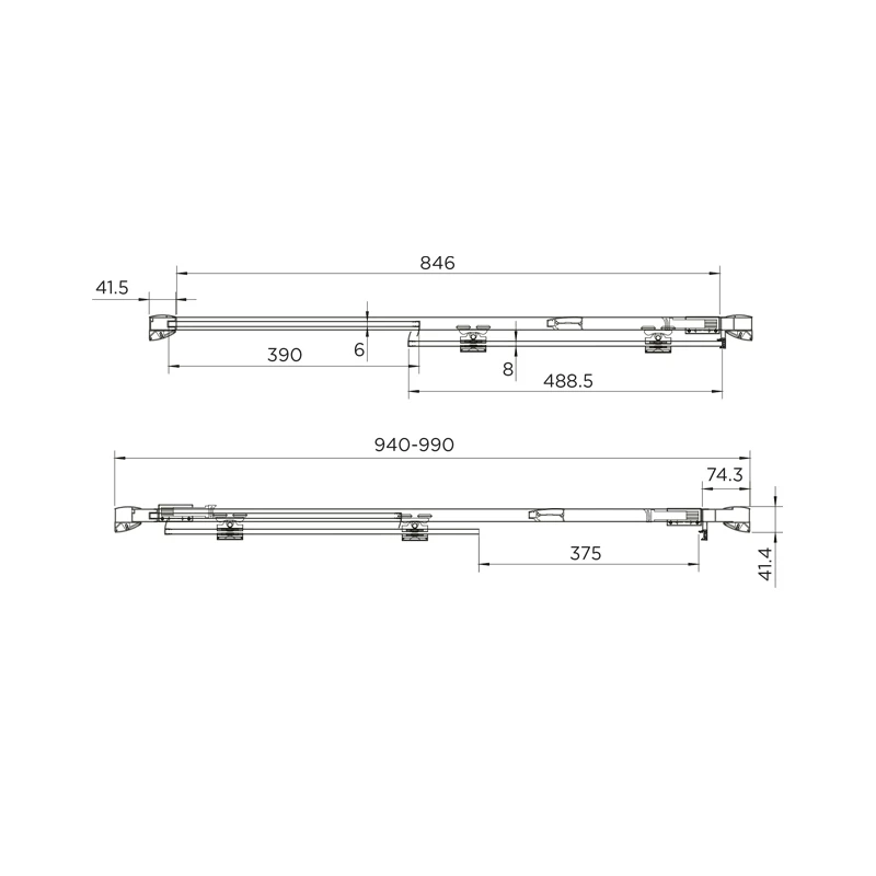 Aquadart Venturi 8 Sliding Shower Door 1000mm - Image 2