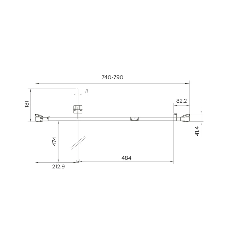Aquadart Venturi 8 Pivot Shower Door 800mm - Image 2
