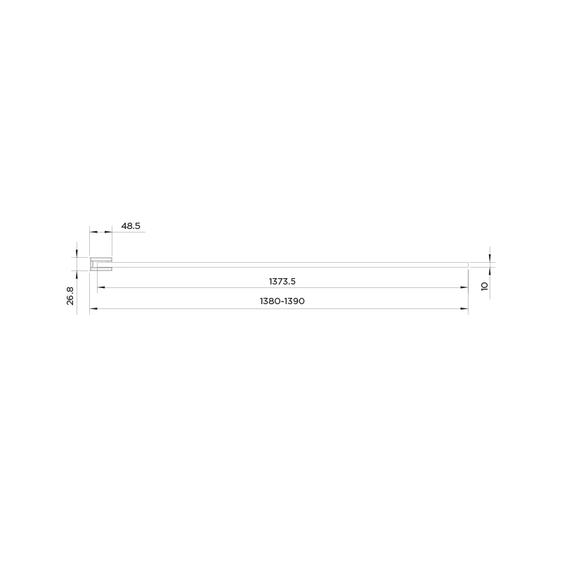 Aquadart 10mm 1400mm Wetroom Screen Smoked Glass - Image 2