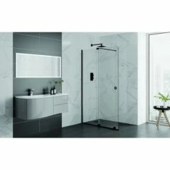 Aquadart Rolla 8 Sliding Wetroom Door 1500mm Matt Black