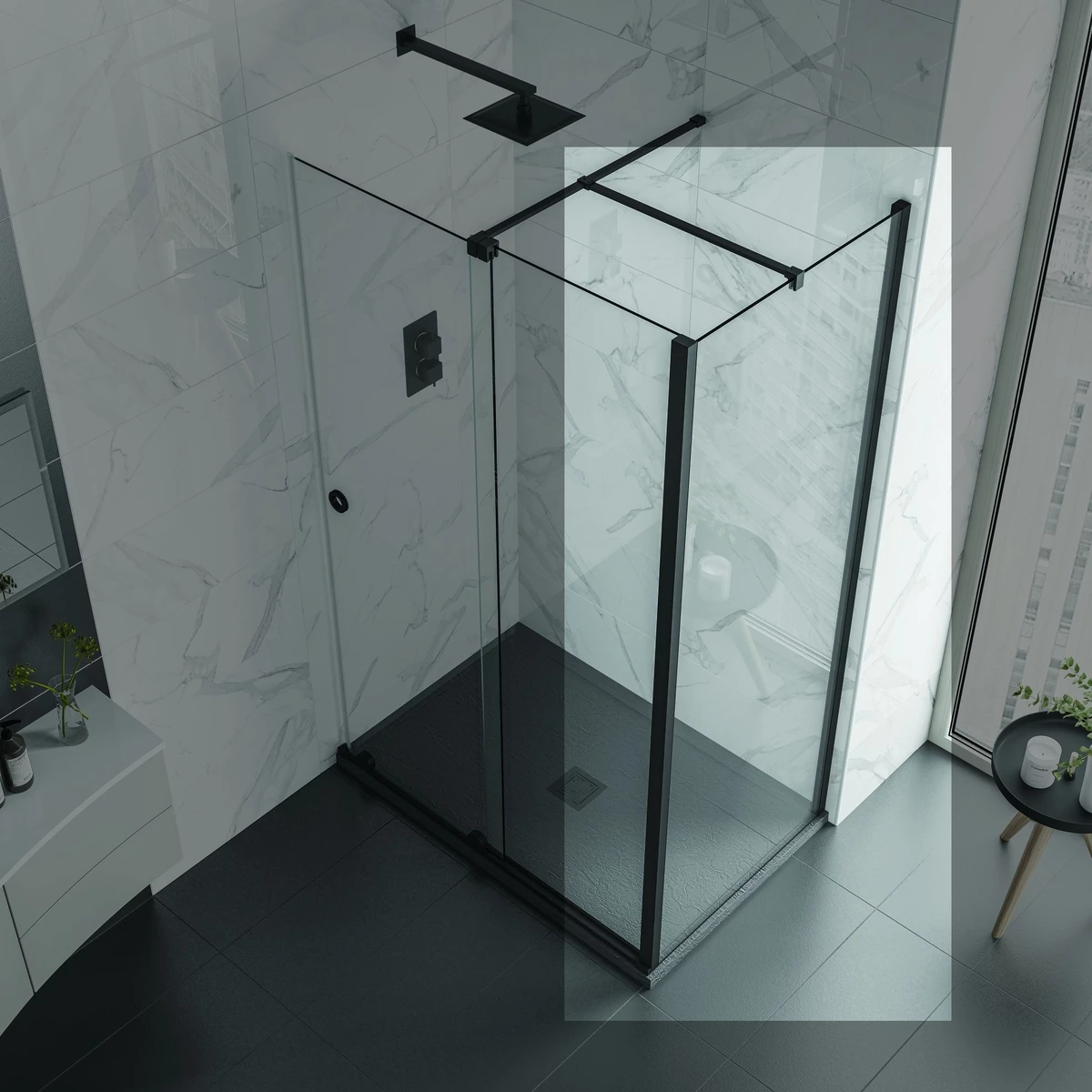 Aquadart Rolla 8 Side Panel 800mm Matt Black