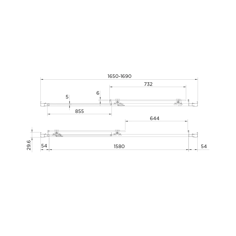 Aquadart Venturi 6 Sliding Shower Door 1700mm - Image 2