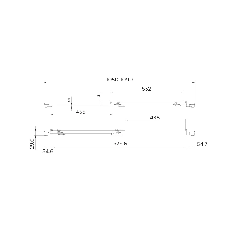 Aquadart Venturi 6 Sliding Shower Door 1100mm - Image 2