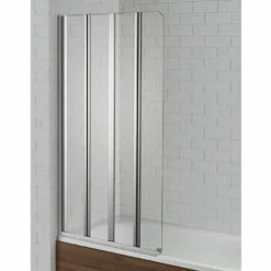 Aquadart Swiftseal Semi Frameless 4 Fold Bath Screen Left