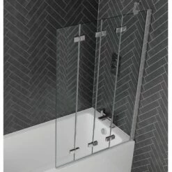 Aquadart Venturi 6 Frameless 4 Fold Bath Screen Right Hand