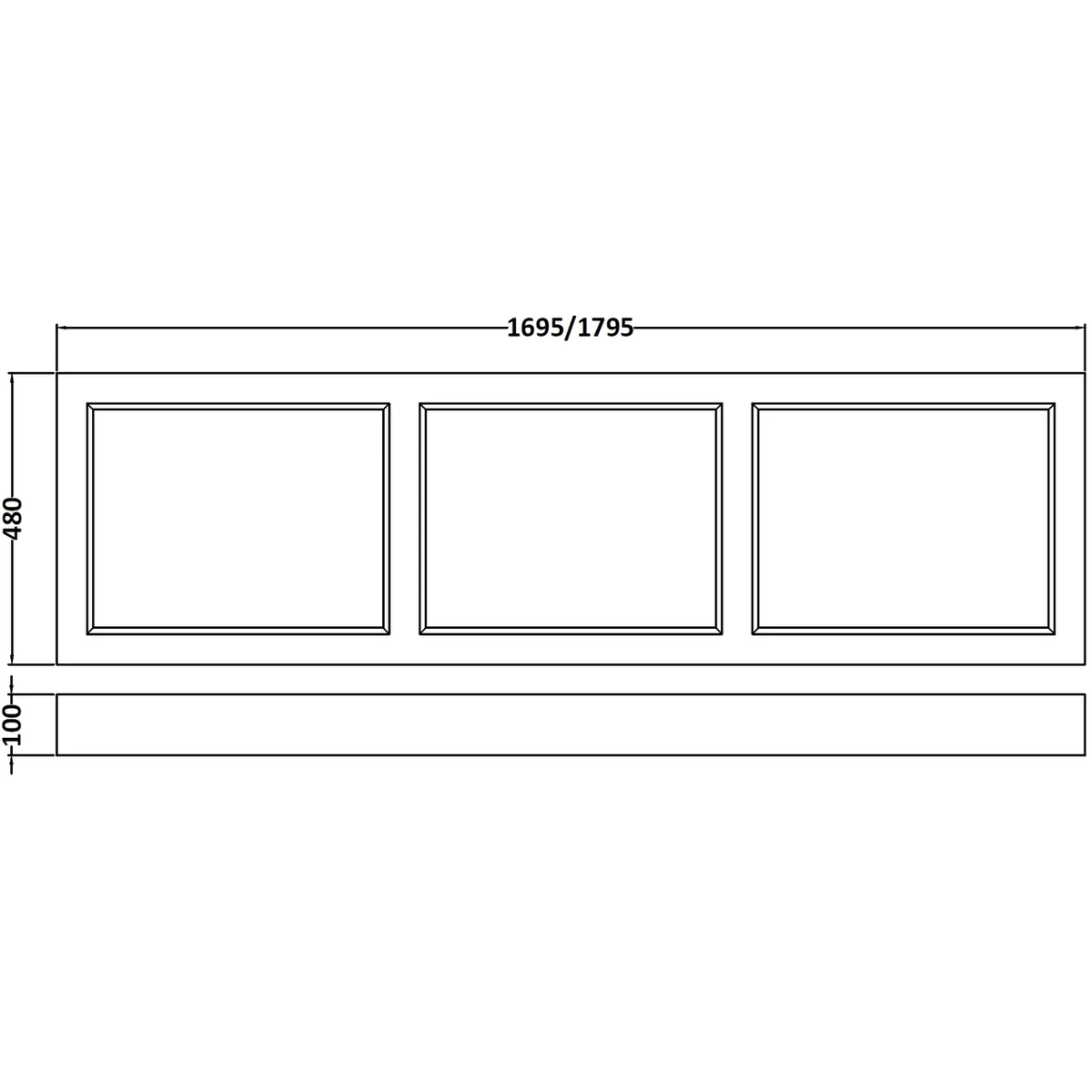 Bayswater Pointing White 1700mm Bath Front Panel - Image 2