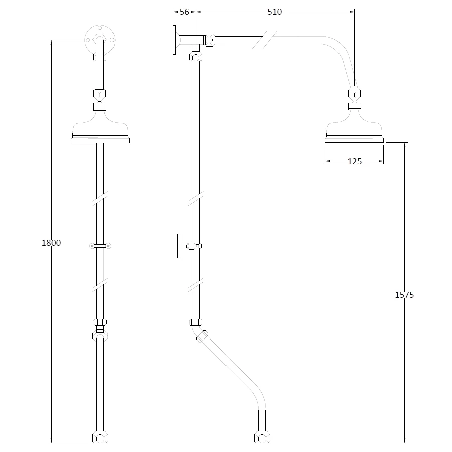 Bayswater Rigid Riser Kit For Bath Shower Mixer - Image 2