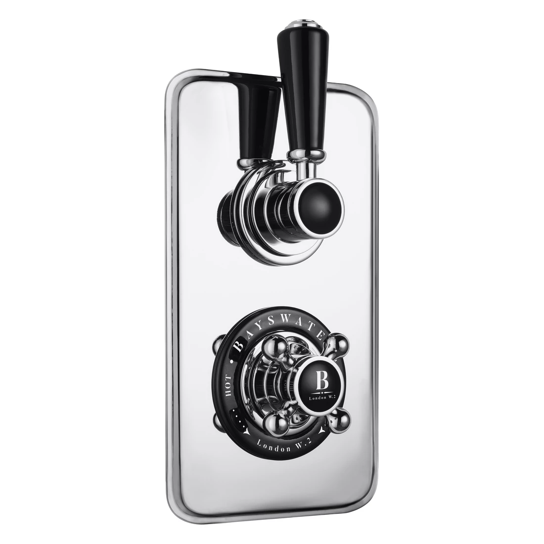 Bayswater Twin Concealed Valve With Black Indices