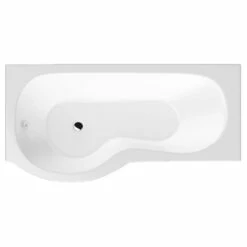 BC Designs SolidBlue P 1700mm Left Handed P Shape Shower Bath
