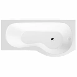 BC Designs SolidBlue P 1700mm Right Handed P Shape Shower Bath