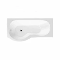 BC Designs SolidBlue P 1500mm Left Handed P Shape Shower Bath