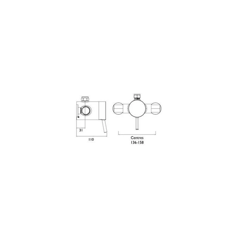 Bristan Prism Thermostatic Exposed Shower Valve Top Outlet - Image 2