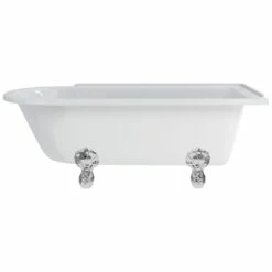 Burlington Hampton 170cm Right Handed Shower Bath, Luxury Feet