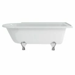 Burlington Hampton 170cm Shower Bath With Chrome Feet, Right