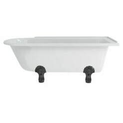 Burlington Hampton 170cm Shower Bath With Black Classic Feet