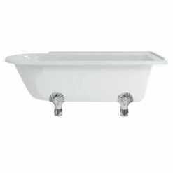 Burlington Hampton 170cm Shower Bath With Chrome Classic Feet