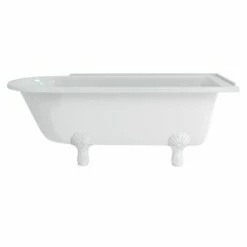 Burlington Hampton 170cm Shower Bath With White Classic Feet