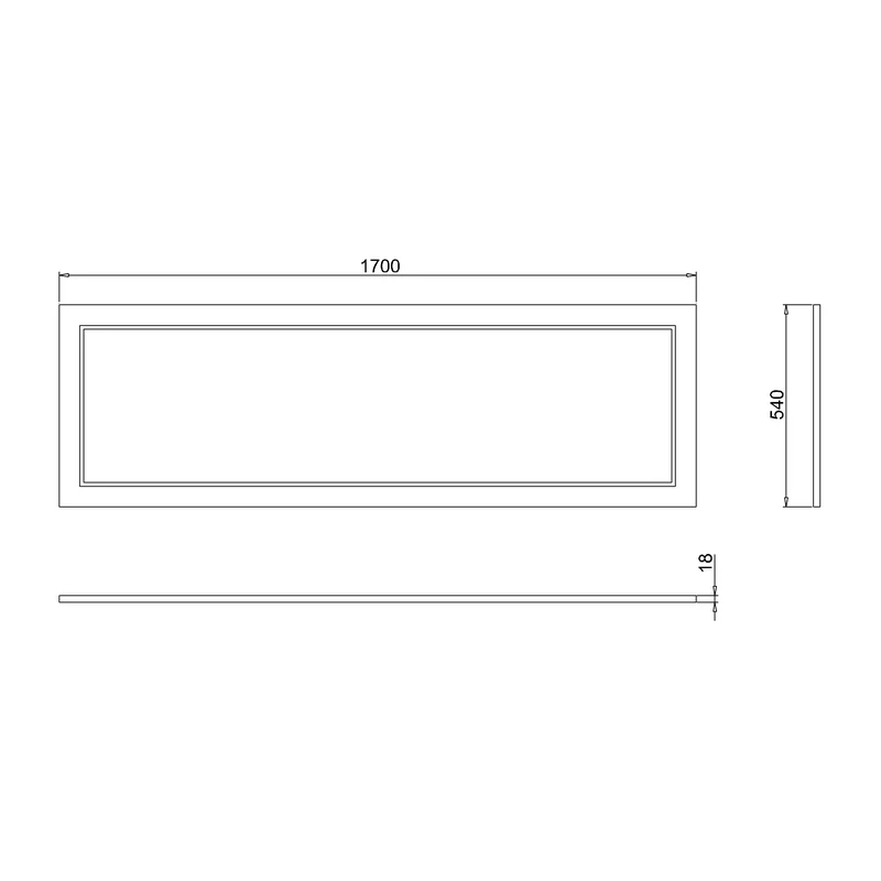 Burlington Arundel 170cm Bath Side Panel Grey - Image 2