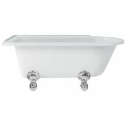 Burlington Hampton 150cm Left Handed Shower Bath, Luxury Feet