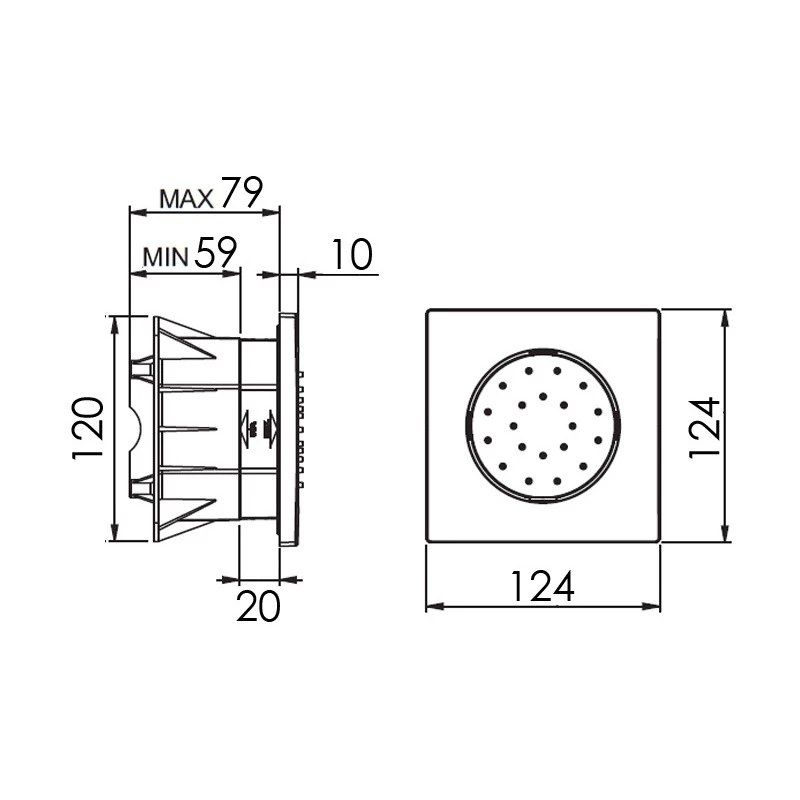 Cifial Square Concealed Body Jet Chrome - Image 2