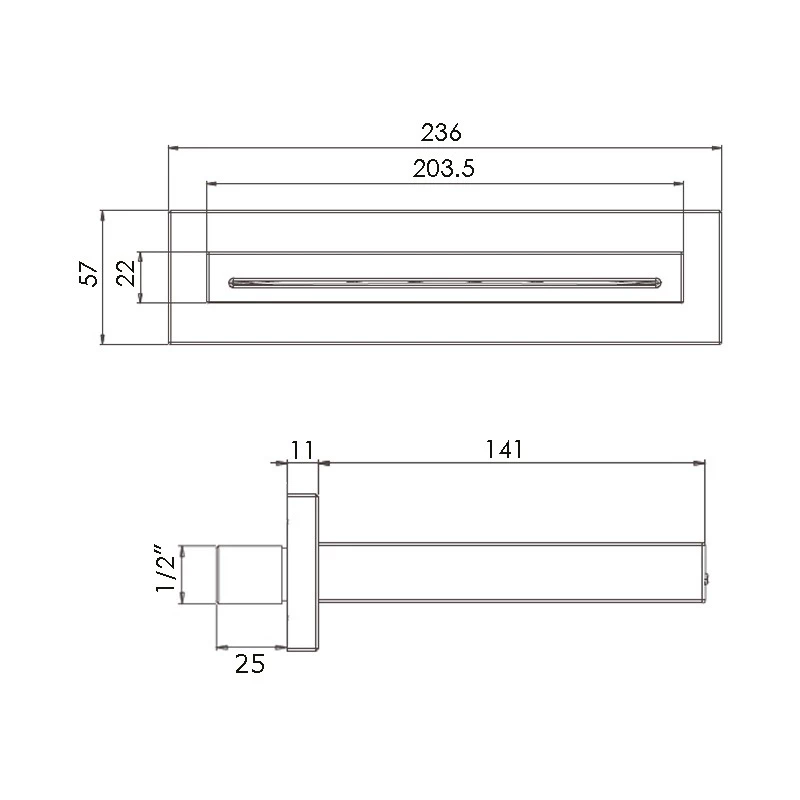 Cifial Waterfall Fixed Wall Shower Head Chrome - Image 2