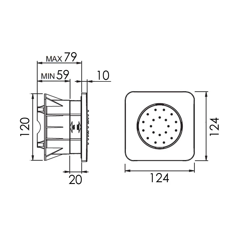 Cifial Squoval Concealed Body Jet Chrome - Image 2
