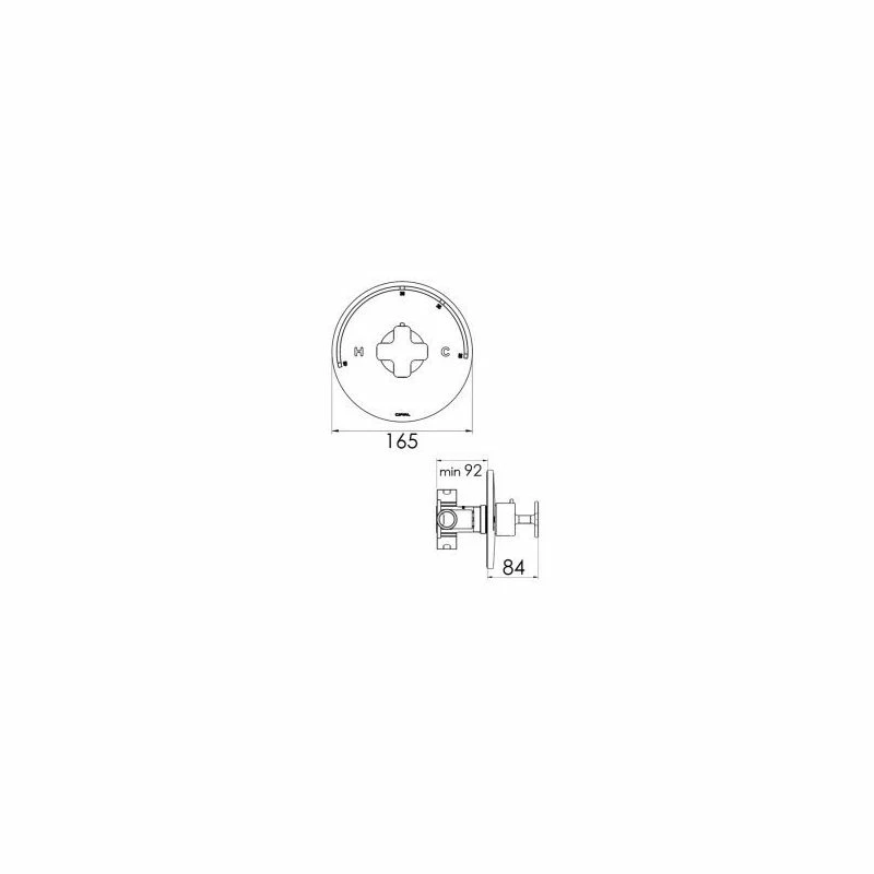 Cifial TH400 Concealed Thermostatic Manual Mixer (2 Outlets) - Image 2