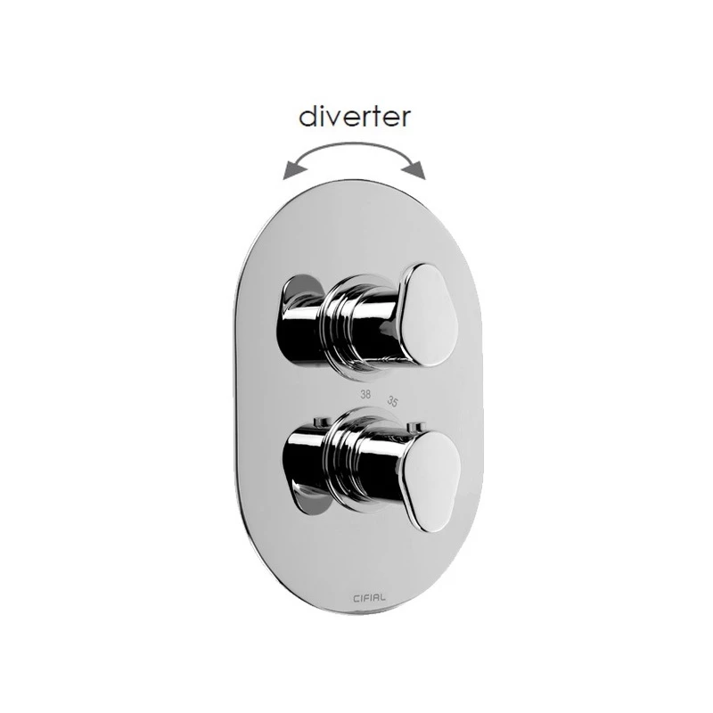 Cifial Viva Thermostatic Valve With Diverter Chrome