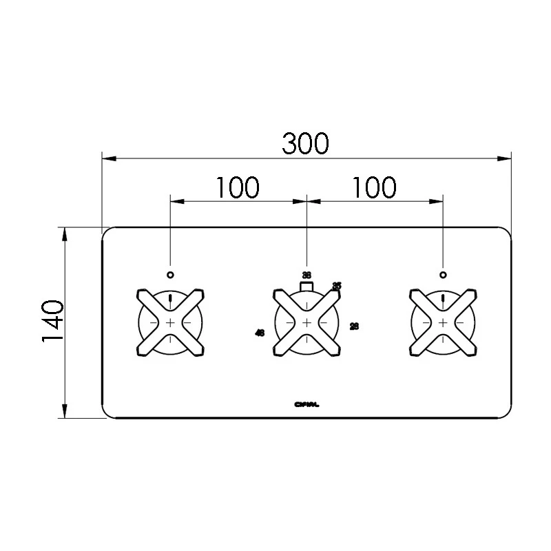 Cifial Texa Landscape Thermostatic Valve With 4 Outlets - Image 2
