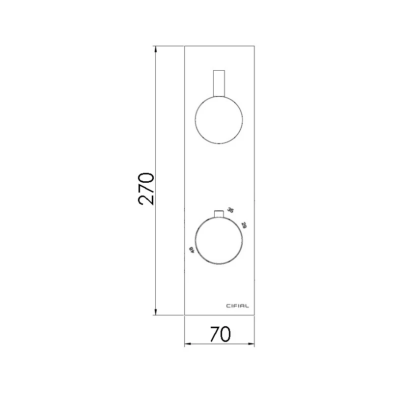 Cifial Slim Techno Thermostatic Shower Valve, 1 Outlet - Image 2