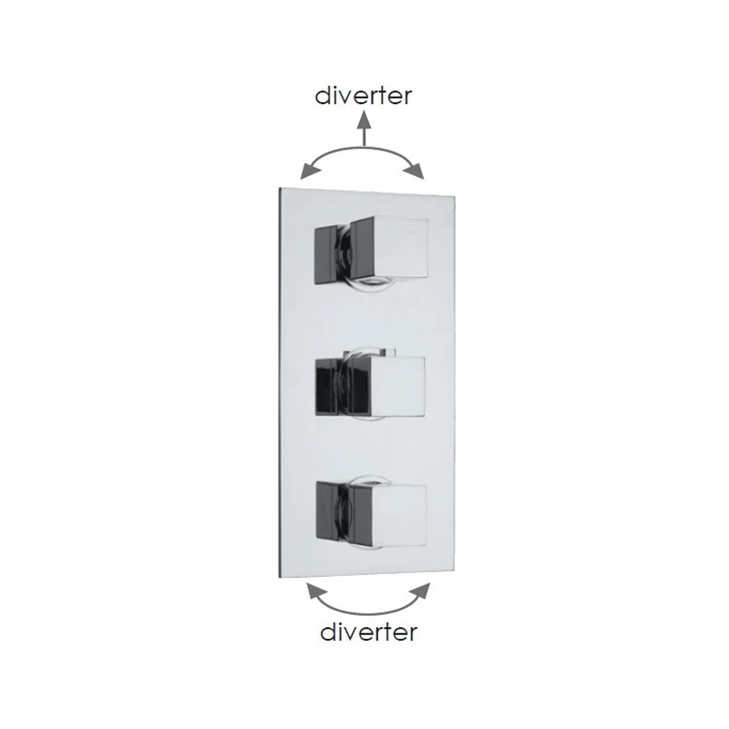 Cifial Quadrado 3 Control Thermostatic Valve (5 Outlets) Chrome