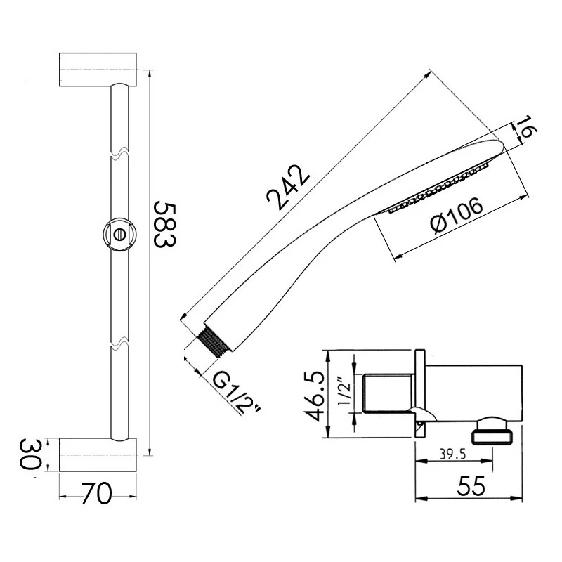 Cifial Claro Deluxe Flexi Slider Bar Kit Chrome - Image 2