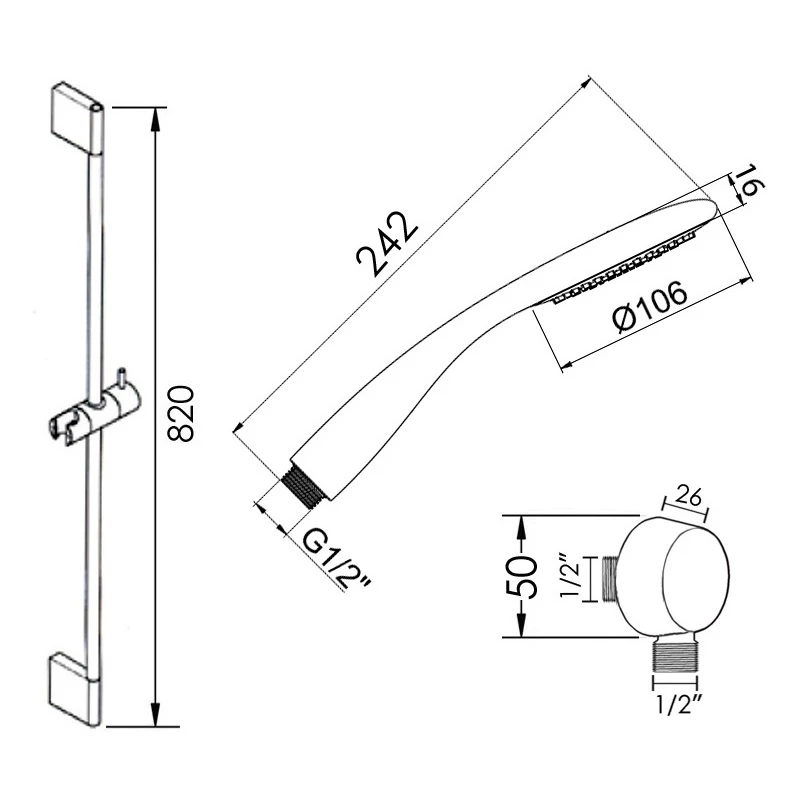 Cifial Claro Economy Flexi Slider Bar Kit Chrome - Image 2