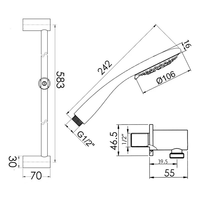 Cifial Claro Multi Deluxe Flexi Slider Bar Kit Chrome - Image 2