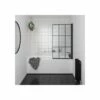 Essential Designer Matrix 1400x800mm Bath Screen Matt Black