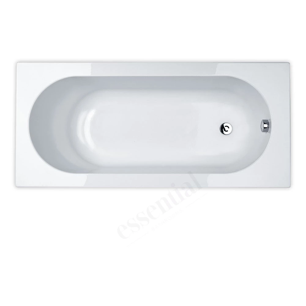 Essential Kingston Rectangular Bath 1700x750mm 0 Tap Holes White