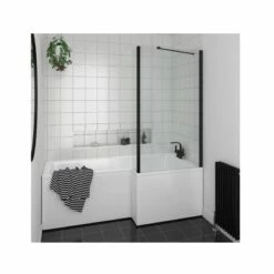 Essential Kensington 1700x850mm Shower Bath Pack Right Handed