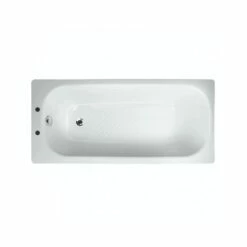 Essential 1700x700mm Single Ended Steel Anti-Slip Bath 2 Tap Holes