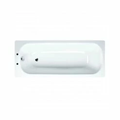 Essential 1600x700mm Single Ended Steel Bath 2 Tap Holes & Grips