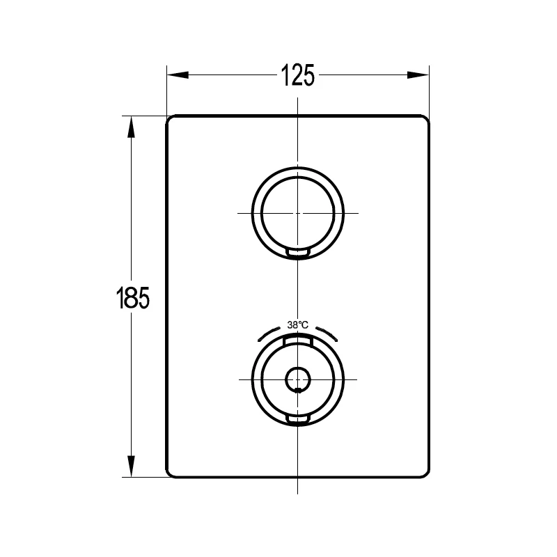 Flova Annecy Slim Square 2 Outlet Shower Trim Kit Only - Image 2