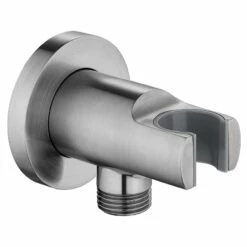 Flova Wall Outlet Elbow With Handset Holder Brushed Nickel