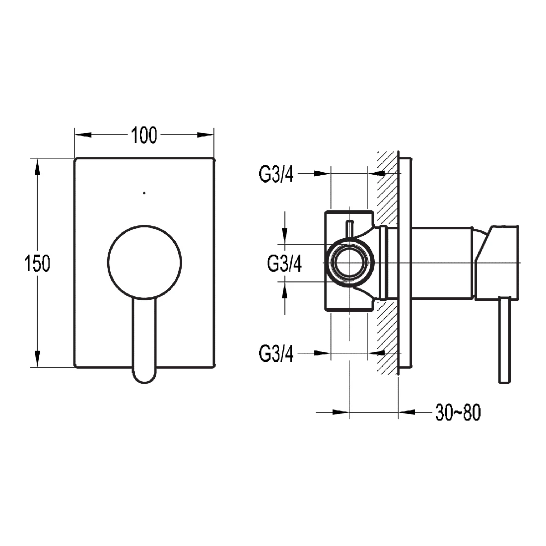 Flova Essence Concealed Manual Shower Mixer - Image 2