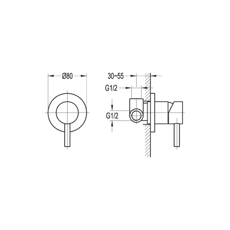 Flova Levo Manual Shower Mixer With Dual Outlet Round Backplate - Image 2