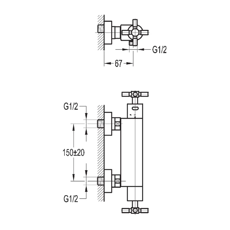 Flova XL Exposed Thermostatic Shower Mixer - Image 2
